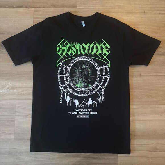 Ghostemane I Only Ever Cry Anti Icon 2023 Black Band T Shirt Size Large Metal - Picture 1 of 4